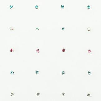 sterling silver diamante nose pins - Assorted colours (1mm)