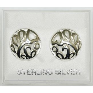 Sterling Silver Filigree Elegant Round Dome Earrings 12mm
