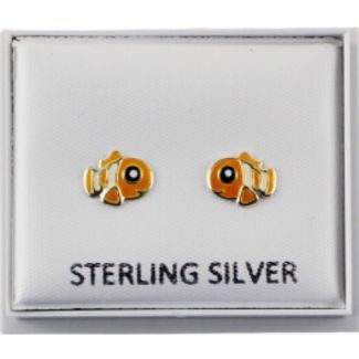 Sterling Silver Fish Design Earrings 