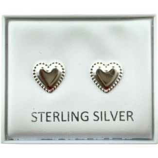 Sterling Silver Heart Ear Studs (7mm)