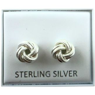 Sterling Silver Knot Design Ear Studs (8mm)