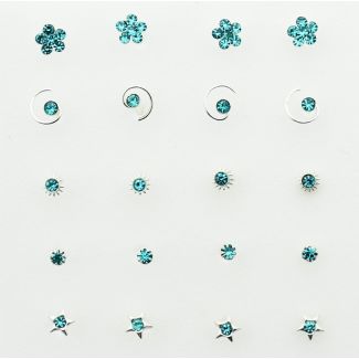 Sterling Silver Blue Nose Wires Set - Asst. Designs