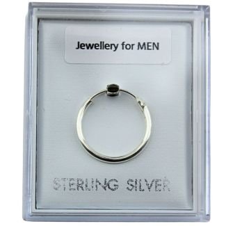Sterling Silver Plain Hoop Earrings – 14mm