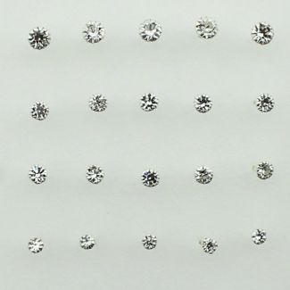 Sterling Silver Round Nose Pins - Clear (Asst. Sizes) 