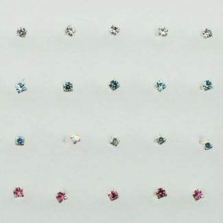 Sterling Silver Square Claw Set - Assorted Colours (2mm)