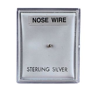 Sterling Silver Small Round Dot Design Nose Wire - 1mm