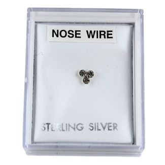Sterling Silver Three Dot Trio Design Nose Wire - 4mm