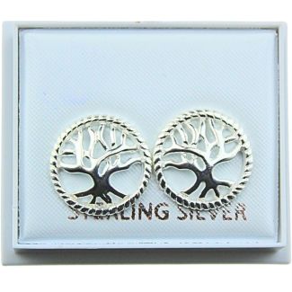 Wholesale Sterling Silver Tree of Life Studs - Approx 13mm