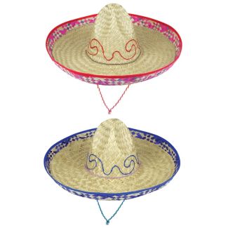 Straw Sombrero with Embroidery Design (2 Assorted Colours)