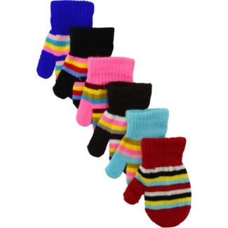 Striped Mitten Gloves for Kids - Assorted