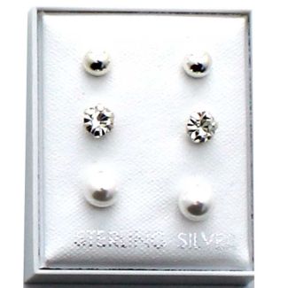 Wholesale Sterling Silver Assorted Design Studs-4/3/2.5mm