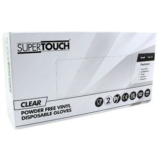 SuperTouch Disposable Clear Vinyl Gloves (100Pcs) - Small