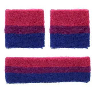 Wholesale Head & Wrist Sweatband Set - Bisexual Colours