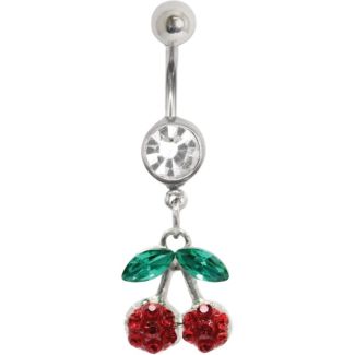 Sweet Cherry Charm Navel Bar – 10mm