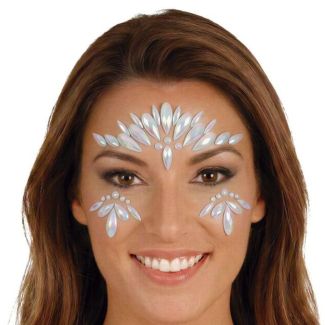 Teardrop Adhesive Face Jewels - Glow in the Dark