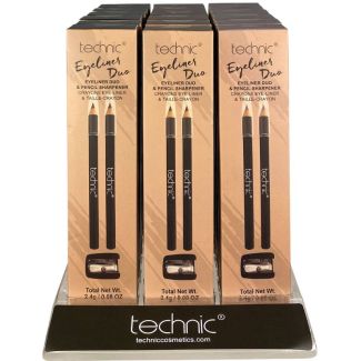 Technic Duo Eyeliner Duo - Assorted (2x Eyeliner pencil & Sharpener)