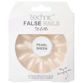Technic False Nails With Glue – Stiletto Pearl Sheen 