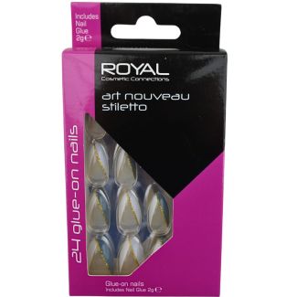 Royal Cosmetics 24 Glue-On Nails - Art Nouveau Stiletto