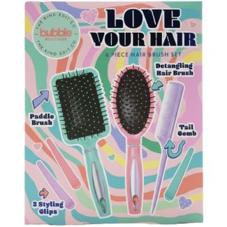 The Kind Edit Co. 6pce Hair Brush Gift Set - Love Your Hair