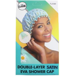 The Look Double Layer Satin Shower Cap - Assorted