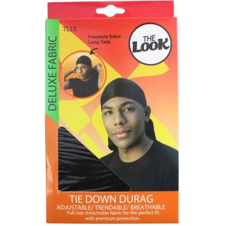 The Look Freestyle Extra Long Tail Deluxe Stretch Durag - Black