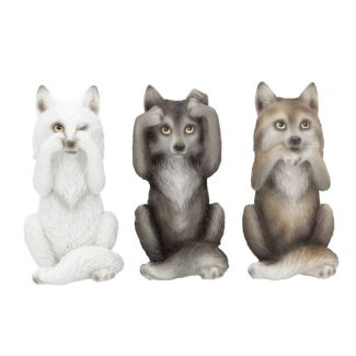 Wholesale Three Wise Wolves Figurine - 10cm 