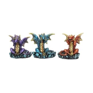 Three Wise Dragon Figurines 