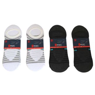 Sport By Tom Franks Mens 3 Pack Sport Liners(7-11)- Black and White