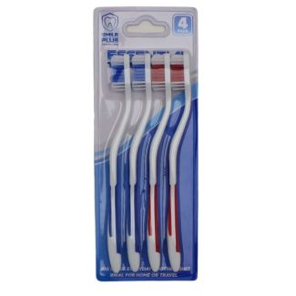 Smile Plus Essential Toothbrushes - Assorted (Pack of 4)