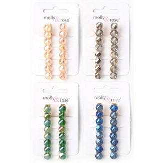 Translucent Facetted Stone Detail Hair Clip - 6cm