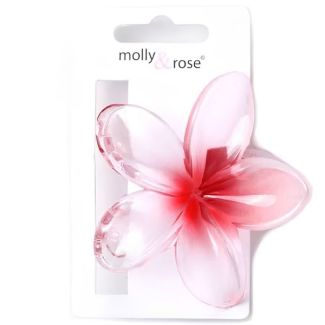 Transparent Colour Hibiscus Flower Hair Clamp - Assorted (8cm)