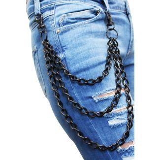 Triple Metal Chain Heavyweight With Double Hooks - Black(B)