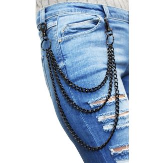 Triple Metal Chain Lightweight With Double Hooks - Black(B)