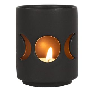 Wholesale Small Black Triple Moon Cut Out Tealight Holder 