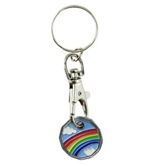 Trolley Coin Rainbow Keyring 
