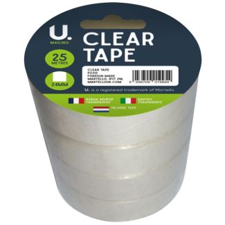 U. Mailing Clear Packing Tape - (24mm x 25m)