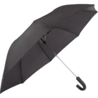 Mens Black Auto Umbrella With Curved Handle