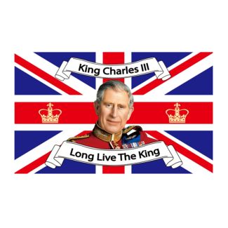 Union Jack Coronation King Charles ||| Long Live Flag - 5ftx3ft