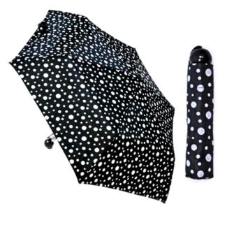 Unisex Black & White Supermini Umbrella With Ball Handle