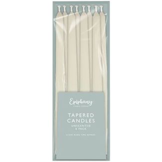 Unscented Tapered Dinner Candles (8 Pack)