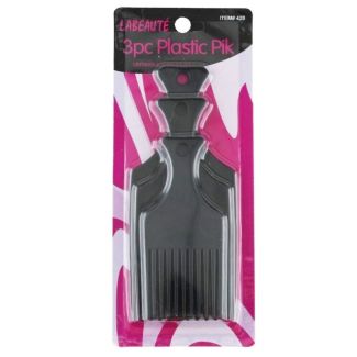 Labeaute 3pc Plastic Pik Comb Set - Black