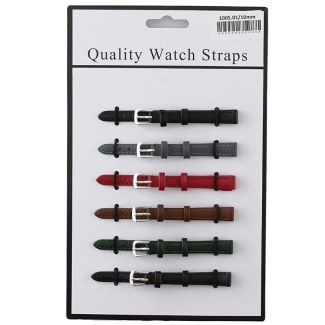 Wholesale Allure Leather Watch Straps - Dark Asst. Colours - 10mm