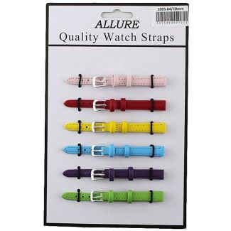 wholesale Allure Leather Watch Straps - Bright Asst. - 10mm 