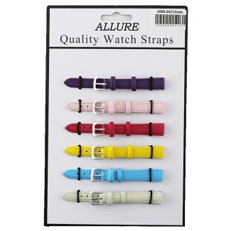Wholesale Allure Leather Watch Straps - Bright Asst. - 12mm