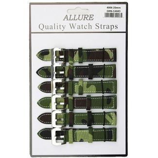 Wholesale Green Camo Military Nylon Watch Straps - 20mm
