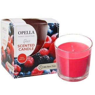 Opella Glass Scented Candle - Fresh Berries 