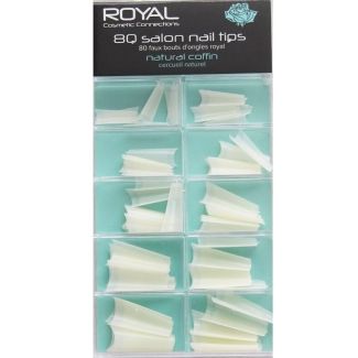 Royal Cosmetics 80 Salon Nail Tips -Natural Coffin 