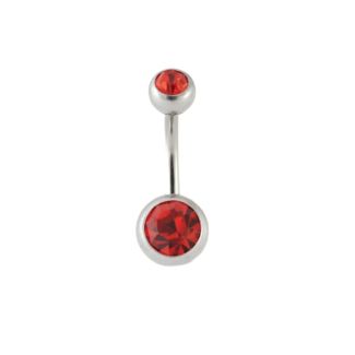 Diamante Belly Bar - Red