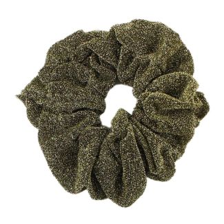 Shiny Hair Scrunchies-Black/Gold