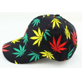 Adults 6 Panel Leaf Design Baseball Cap 